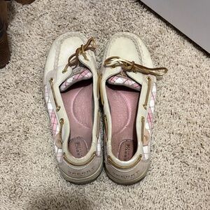 Sperry Women's Cream and Pink Loafers